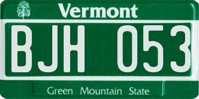 VT license plate BJH053