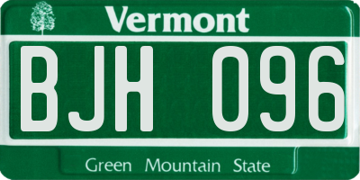 VT license plate BJH096