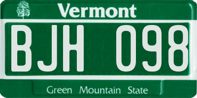 VT license plate BJH098