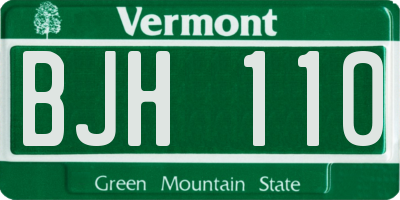 VT license plate BJH110