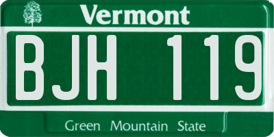 VT license plate BJH119