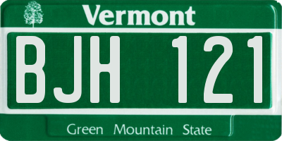 VT license plate BJH121