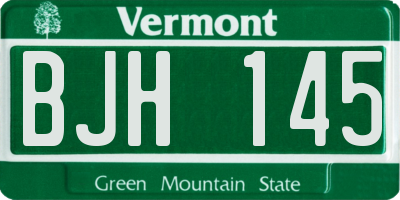 VT license plate BJH145