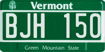 VT license plate BJH150