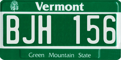VT license plate BJH156