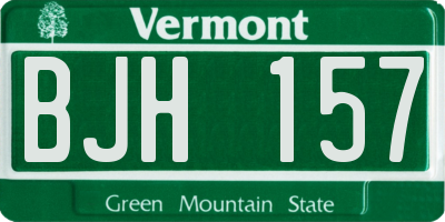 VT license plate BJH157