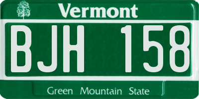 VT license plate BJH158