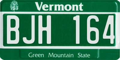 VT license plate BJH164