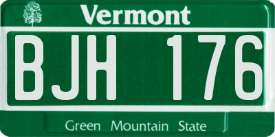 VT license plate BJH176