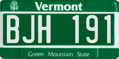 VT license plate BJH191