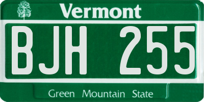 VT license plate BJH255