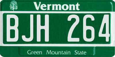 VT license plate BJH264