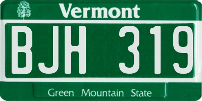 VT license plate BJH319