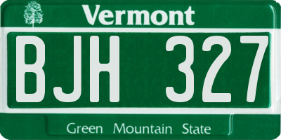 VT license plate BJH327