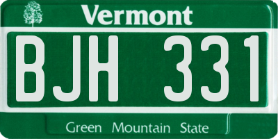 VT license plate BJH331