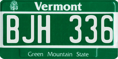 VT license plate BJH336