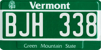 VT license plate BJH338