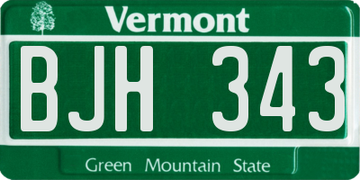 VT license plate BJH343