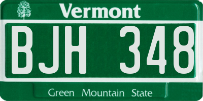 VT license plate BJH348