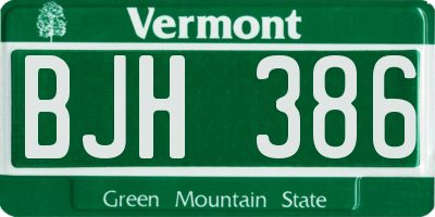 VT license plate BJH386