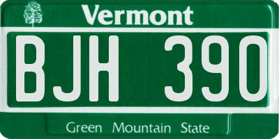 VT license plate BJH390