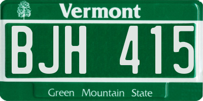 VT license plate BJH415