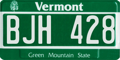 VT license plate BJH428