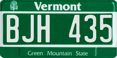 VT license plate BJH435