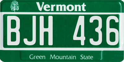 VT license plate BJH436