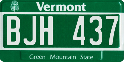 VT license plate BJH437