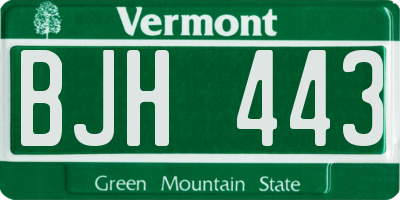 VT license plate BJH443