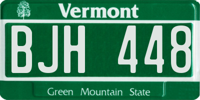 VT license plate BJH448