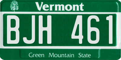 VT license plate BJH461