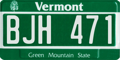 VT license plate BJH471