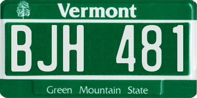 VT license plate BJH481