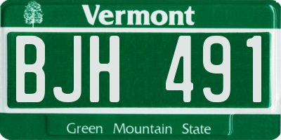 VT license plate BJH491