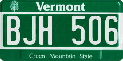 VT license plate BJH506