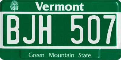 VT license plate BJH507