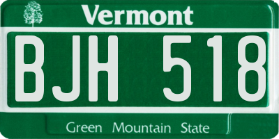 VT license plate BJH518