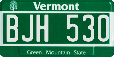VT license plate BJH530