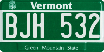 VT license plate BJH532