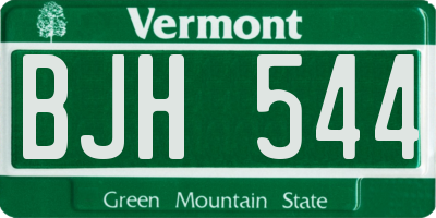 VT license plate BJH544