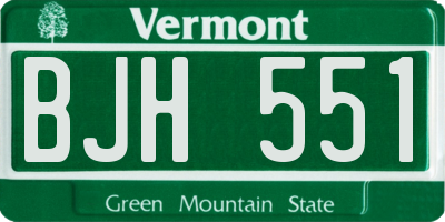 VT license plate BJH551