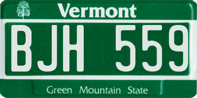 VT license plate BJH559