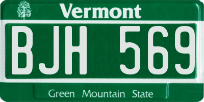 VT license plate BJH569