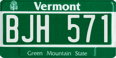 VT license plate BJH571