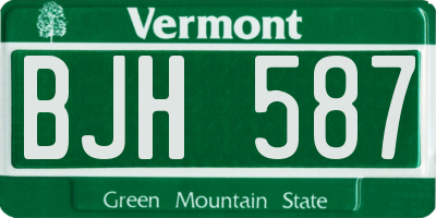 VT license plate BJH587
