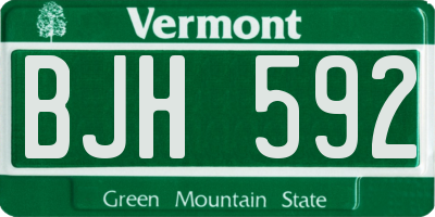 VT license plate BJH592