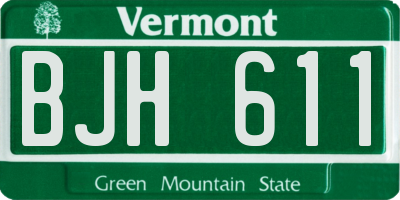 VT license plate BJH611