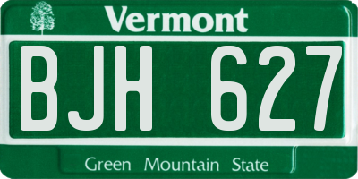 VT license plate BJH627